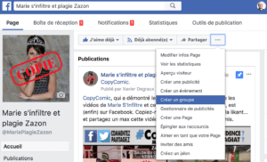 Exemple création groupe Facebook de page