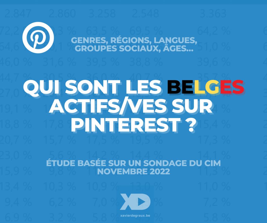 Pinterest Belgique statistiques Degraux 2023