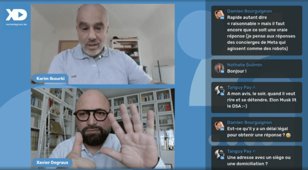 Karim Ibourki et Xavier Degraux - Live à propos du DSA