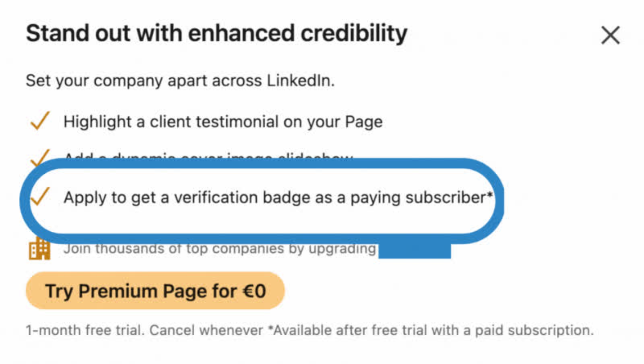 LinkedIn : la vérification des pages désormais payante
