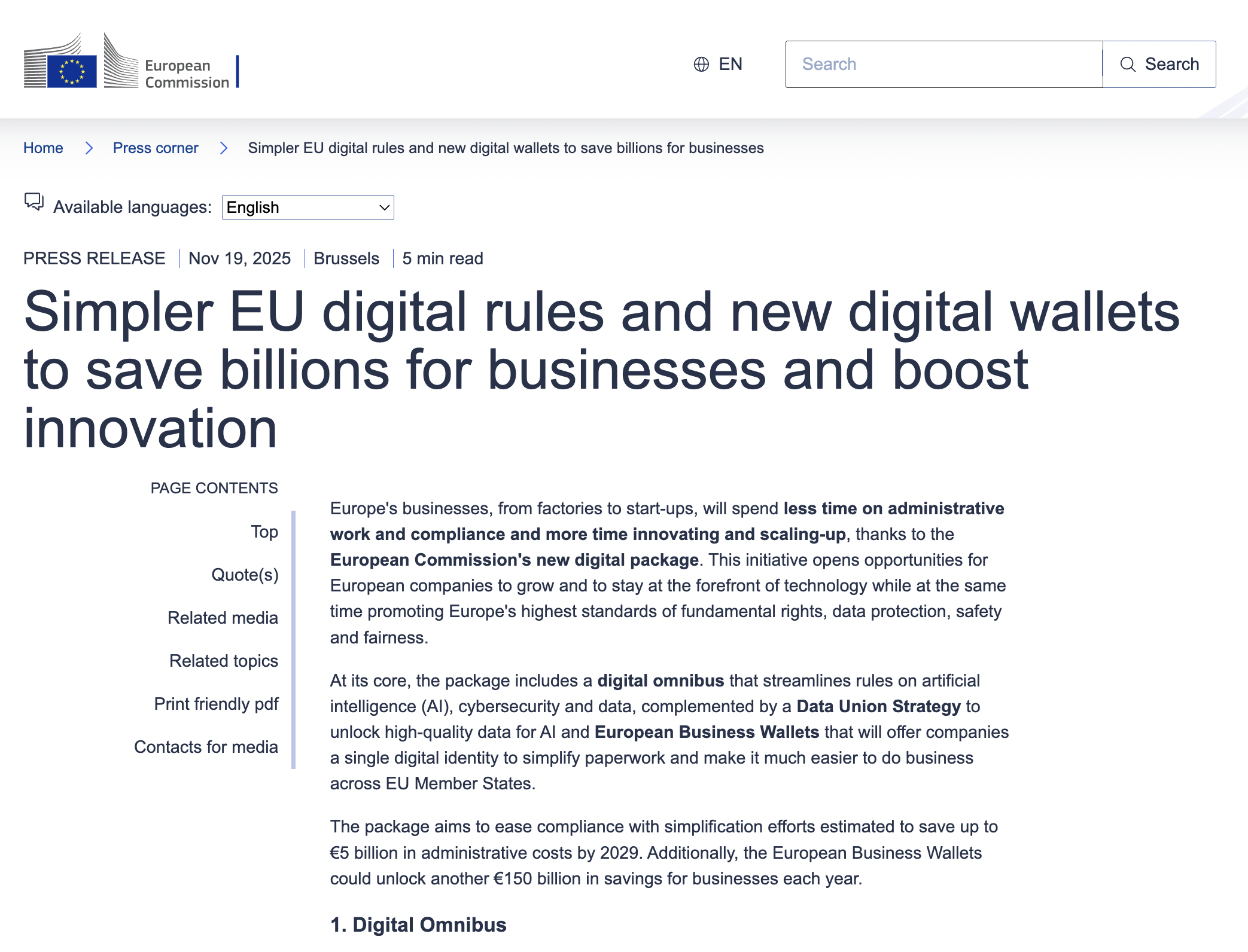Digital Omnibus : quand l’Europe se met à genoux devant les Big Tech US