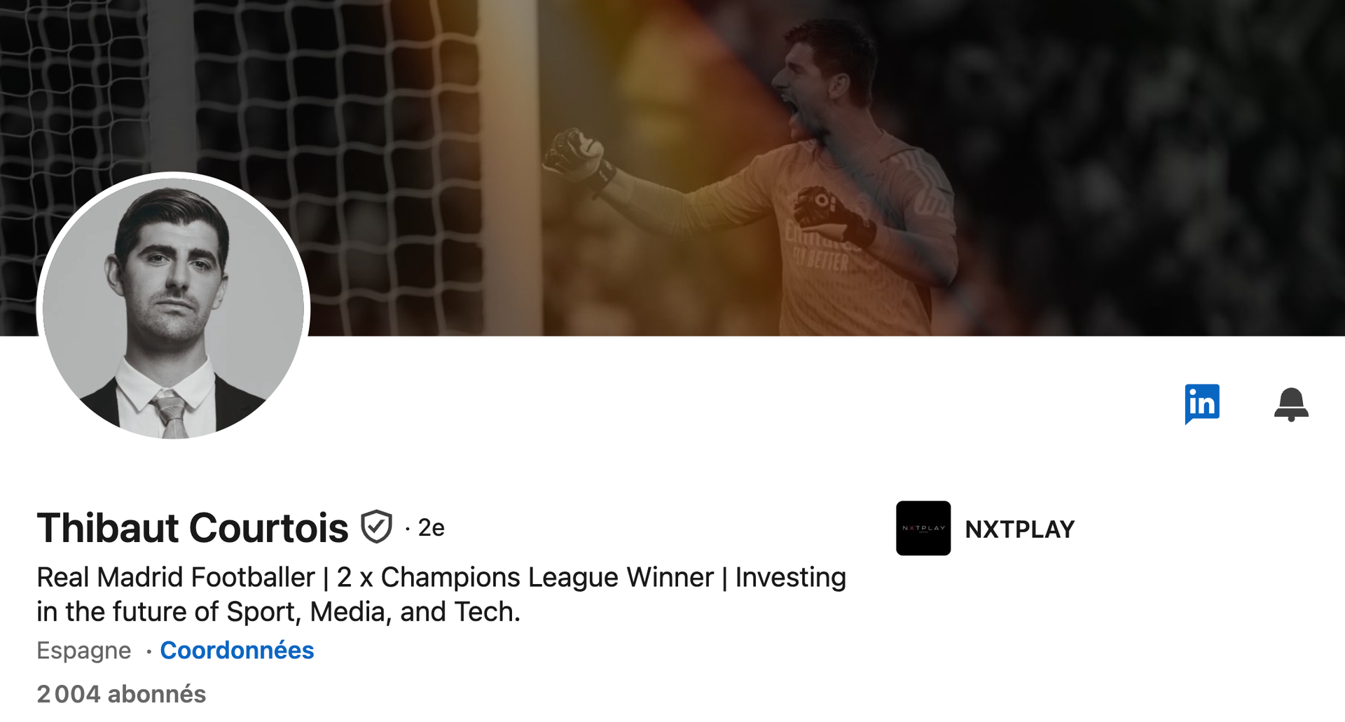 2.000 abonnés… Et Thibaut Courtois est déjà « LinkedIn Top Voice » ?!